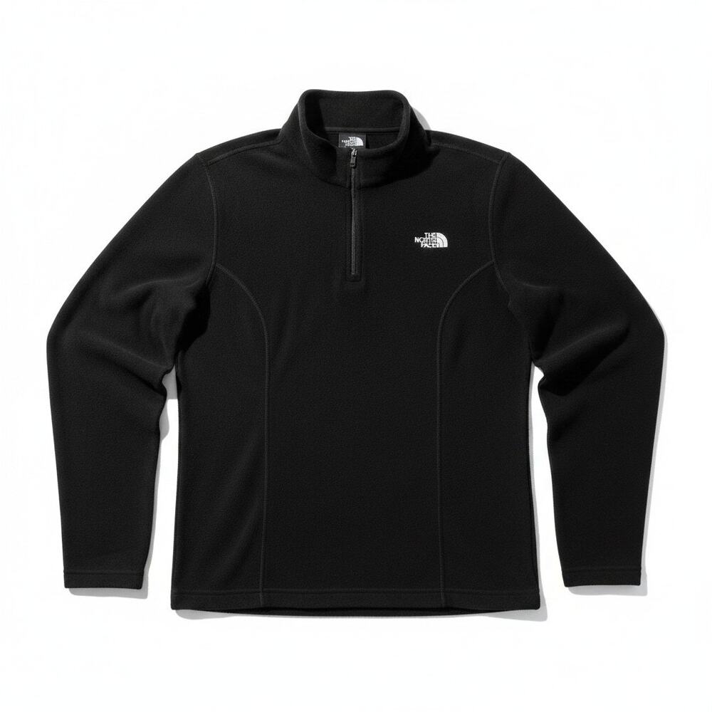 North Face Women's XL Micro Knit Quarter Zip Black Pullover Sweatshirt Jacket